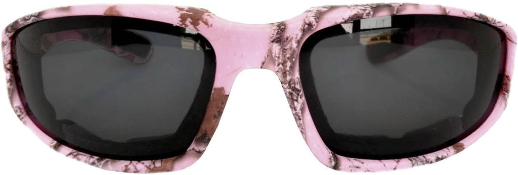 Womens Motorcycle Glasses Foam Padded Pink Frame Cycling Riding Glasses UV400 Polycarbonate Motorcycle Goggles for Women