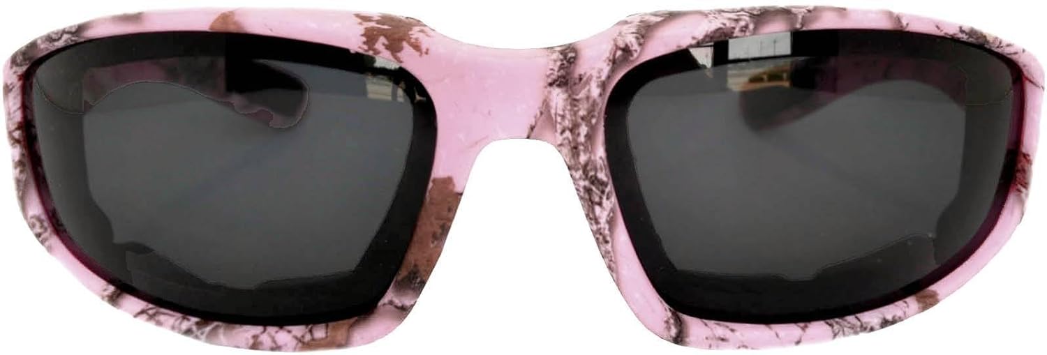 Womens Motorcycle Glasses Foam Padded Pink Frame Cycling Riding Glasses UV400 Polycarbonate Motorcycle Goggles for Women