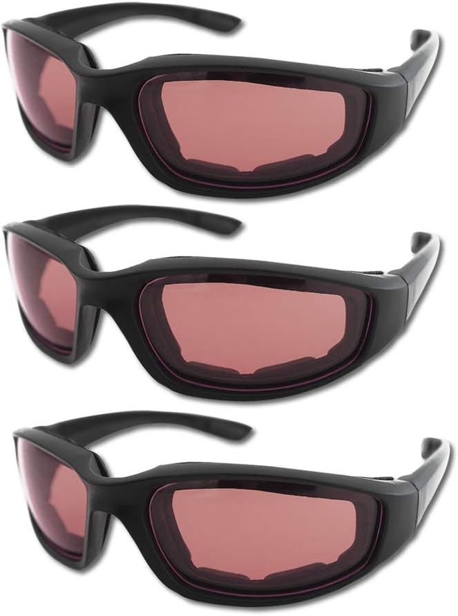 3 Pair Motorcycle Riding Glasses Padding Goggles UV Protection Dustproof Windproof Motorcycle Sunglasses for Outdoor Actives