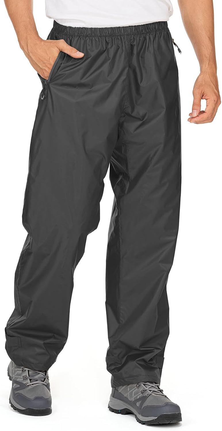 Men's Rain Pants  Hiking Rain Over Pants for Outdoor Fishing Golf Motorcycle Cycling