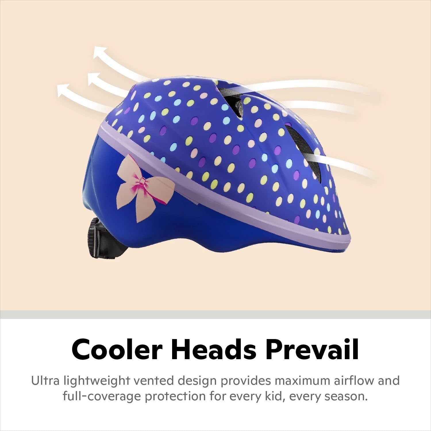 Classic Toddler and Baby Bike Helmet for Boys Girls Age 0/1/2/3/4/5 Year Old, Sugted Fit 44-52 cm, Dial Fit Adjustment and Full Range Padding, Extended Lower Shell, Integrated visor