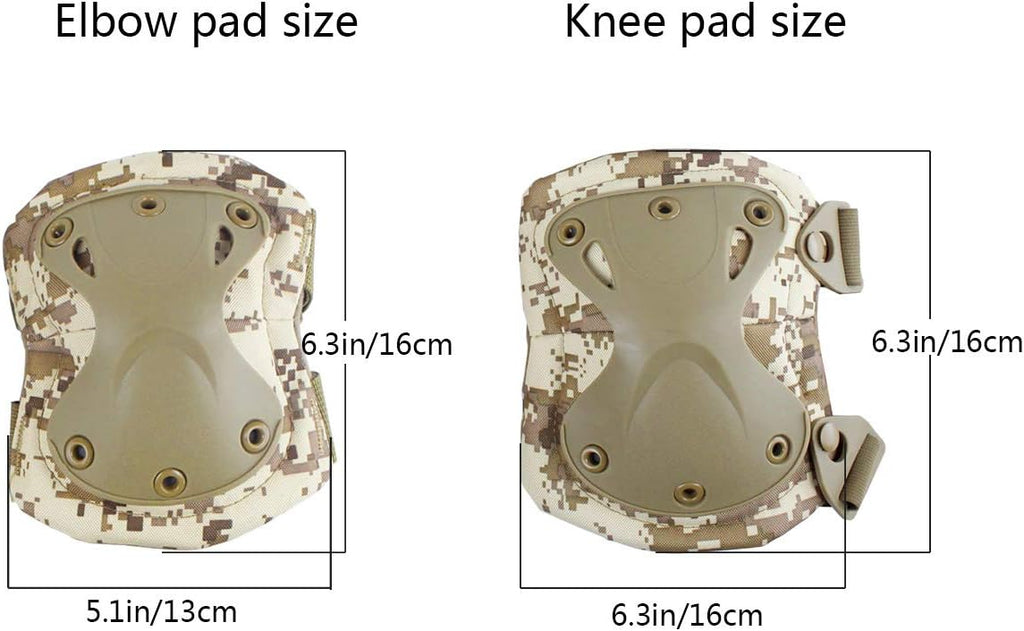 Tactical Combat Knee & Elbow Protective Pads Set for Outdoor  Paintball Game Cycling Safety Skateboarding Gear Skates Knee Protection Guard Pads