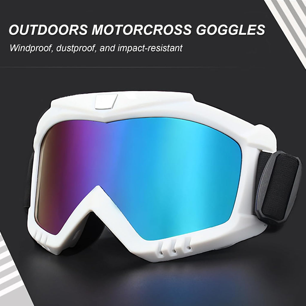 Dirt Bike Goggles, Motorcycle Goggles 2 Pack  Goggles Riding Goggles Ski Goggles Windproof Glasses Racing Goggles