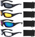 4 Pair Motorcycle Glasses Riding Glasses UV Protection Windproof And Dustproof Motorcycle Goggles Foam Cushion Eyeglasses Suitable For Outdoor Sports Motorcycle Riding