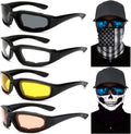 Peicees 4 Dirt Bike Motorcycle Goggles UV Protection Dustproof Windproof Safety Glasses with  Flag Face Mask