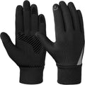 Kids Winter Gloves Back Water Resistant Touchscreen Warm Soft Lining Gloves for Boys Girls 3-15 Years Black