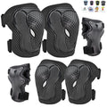 Knee Pads for Kids Knee Pads and Elbow Pads 6 in 1 Protective Gear Set with Wrist Guard for Boys Girls Skateboarding Inline Roller Skating Cycling Scooter(Black)